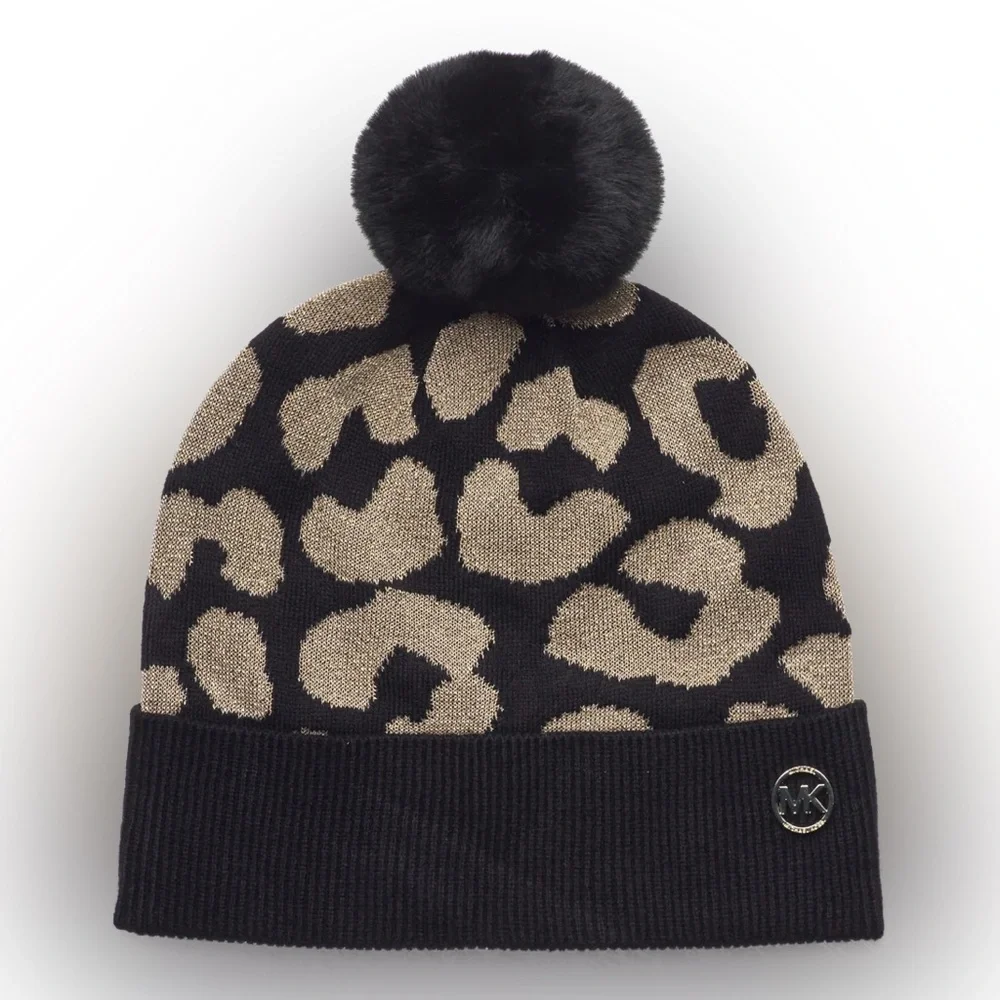 Michael Kors Leopard Beanie Winter Hat
